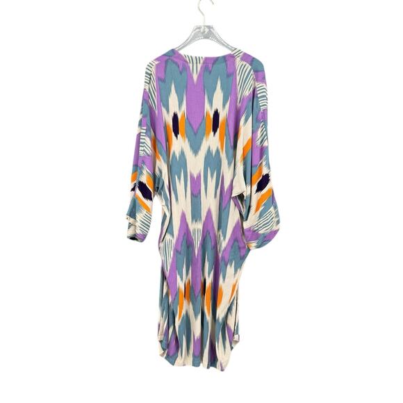 Anthropologie Bel Kazan OS Colorful Artisan Print Layering Open Kimono Duster - Picture 11 of 14